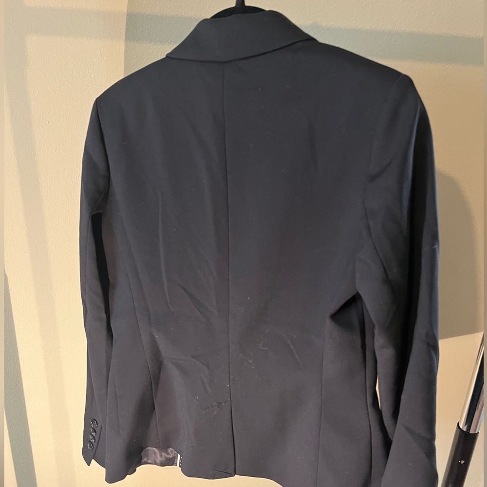 H&M Black Blazer Jacket Career Casual Pockets Stretch Light Wool Blend 6 Used